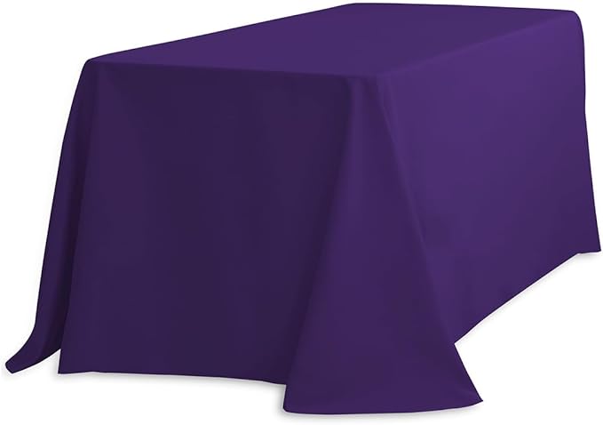 LTC LINENS Tablecloth 90 x 132-Inch Rectangular Polyester Tablecloth with Rounded Corners, Purple, (90132-010185)