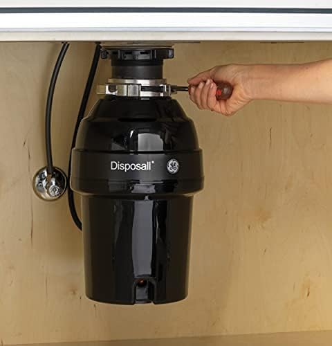 GE Disposall Continuous Feed 1 Horsepower Motor Garbage Disposer, Good for Grinding: Cooked Meat, Beans, & Seeds, Easy Install Kit, Non-Corded, Recommended Families of 4 or More, GFC1020N