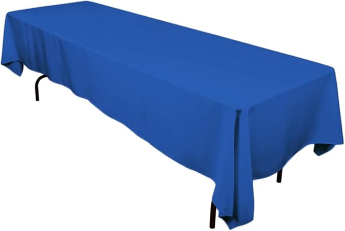 LinenTablecloth 60 x 126-Inch Rectangular Polyester Tablecloth Royal Blue