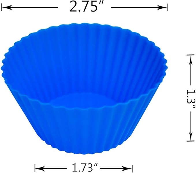 24 Pack Silicone Baking Cups Reusable Muffin Liners Non-Stick Cup Cake Molds Set Cupcake Silicone Liner Standard Size Silicone Cupcake Holder Reusable Cupcake Liners Christmas Gift (8 Rainbow Colors)