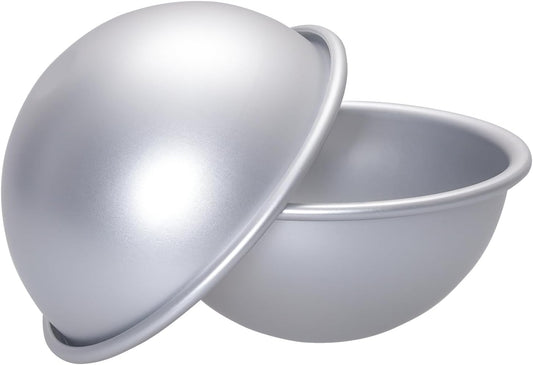 2 Pcs Dome Cake Pan Ball Cake Pans 7 Inch Football Anodized Aluminum Hemisphere Pan Nonstick Ball Shaped Cake Pans for Birthday DIY Cakes Wedding Anniversary Baking Tools (2, 7 inch)