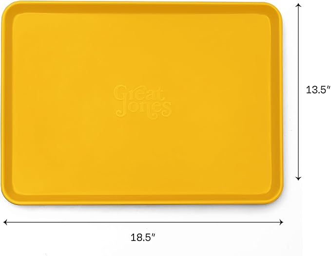 Great Jones Holy Sheet Pan (Mustard) | Nonstick, Half-Sheet Pan | Aluminized Steel, 18.5" x 13.5" | For Baking, Roasting, & Broiling | Premium Bakeware with Even Heat Distribution | Dishwasher-Safe