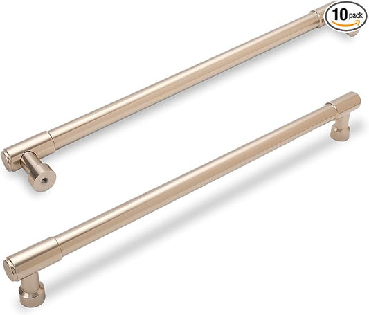 10 Pack Champagne Bronze Pulls 12.6 Inch(320mm) Hole Centers Kitchen Cabinet Handles Gold Drawer Pulls