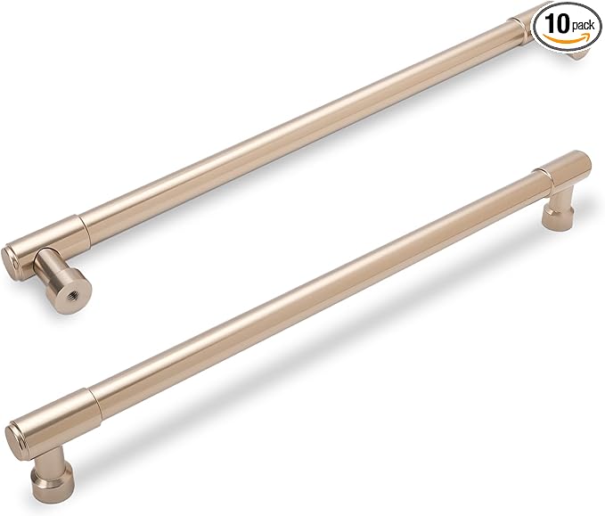 10 Pack Champagne Bronze Pulls 7.5 Inch(192mm) Hole Centers Kitchen Cabinet Handles Zinc Alloy Champagne Drawer Pulls