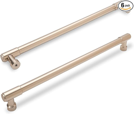 6 Pack Champagne Bronze Pulls 10 Inch(254mm) Hole Centers Kitchen Cabinet Handles Zinc Alloy Champagne Drawer Pulls