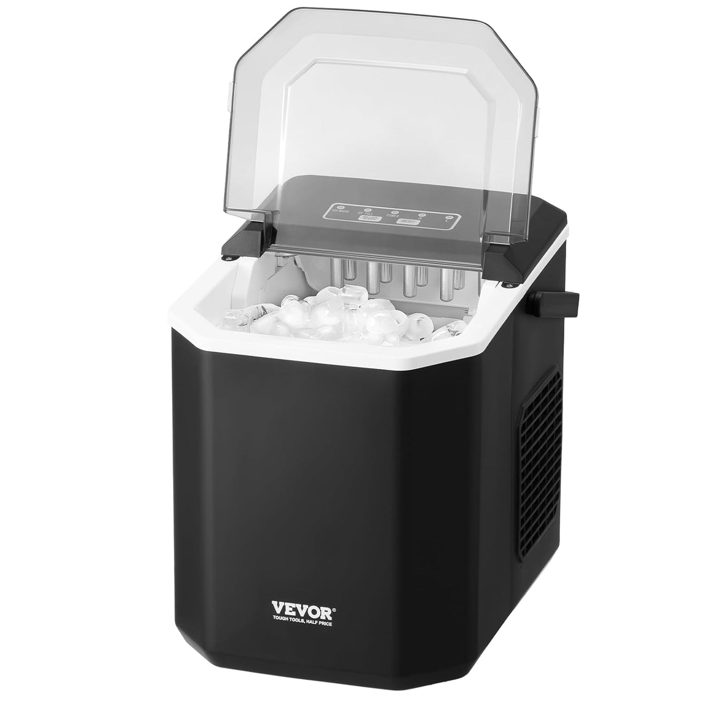 VEVOR Countertop Ice Maker, 9 Cubes Ready in 6 Mins, 26lbs in 24Hrs, Self-Cleaning Portable Ice Maker with Ice Scoop and Basket, Ice Machine with 2 Sizes Bullet Ice for Home Kitchen Office Bar Party
