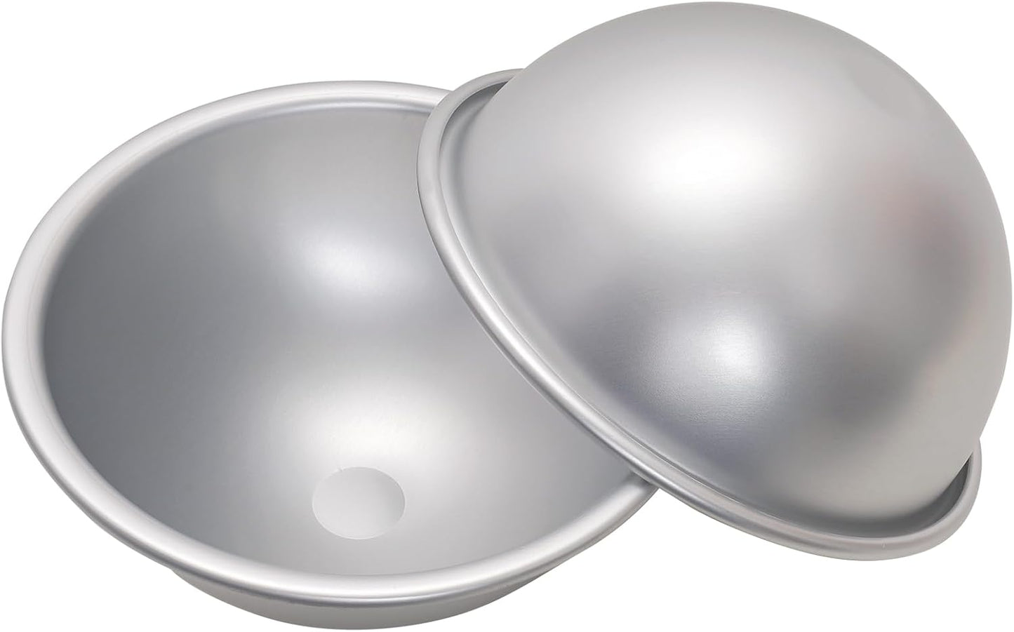 2 Pcs Dome Cake Pan 6 Inch Football Shaped Anodized Aluminum Hemisphere Nonstick Ball Pan for Birthday DIY Cakes Wedding Anniversary Baking Tools (2, 6 Inch)