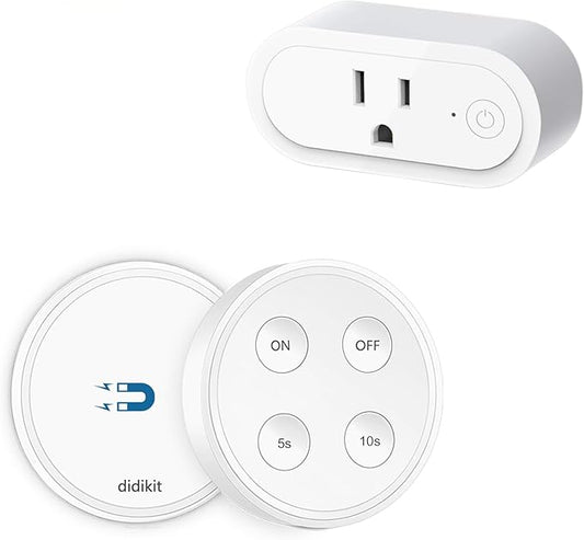 Garbage Disposal Wireless Switch Kit, Sink Top Waste Disposal On/Off Switch Remote with 5s/10s Timer, Air Switch Replacement for Waste Food Disposer Up to 1HP, 16A/1800W, White