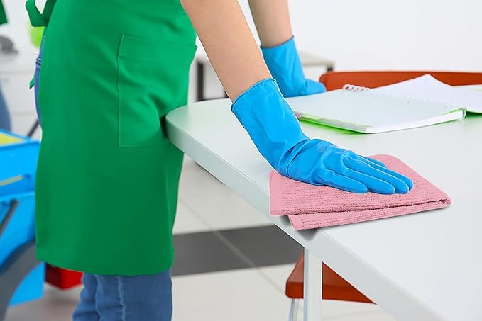 Softolle Bar Mop Towels, Pack of 12-16x19 Inches - 100% Cotton Super Absorbent Towels, Multi-Purpose for Home and Bar Cleaning (Pink)