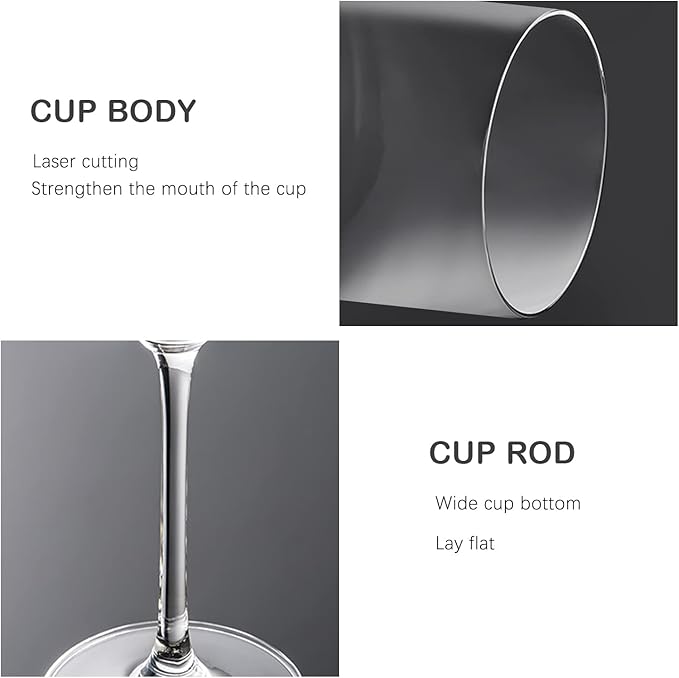 SANZO Square Crystal Wine Glasses Set of 2, Handmade Modern Red and White Wine Glasses, 15oz Tall Stemware for Home, Bar, or Gift Use(2PCS)