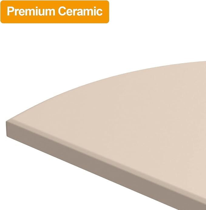 Heat Deflector Baking Stone Pizza Compatible with Kamado Joe Big Joe I, II, III, 19.8In 2-Pack Half-Moon Ceramic Cooking Stone for Big Green Egg XL Large Egg Vision Grills XL