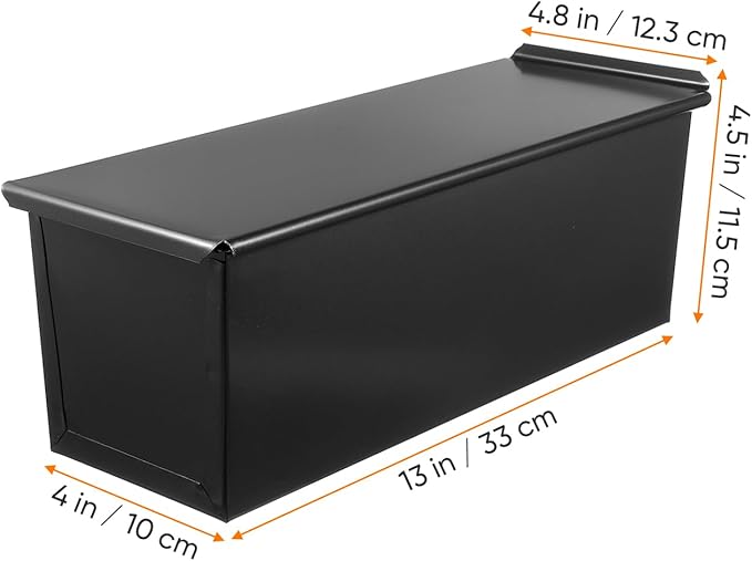 Luxshiny Pullman Loaf Pan with Lid: Non-Stick Bread Toast Box Mold with 5 Holes Design for Homemade Bread - 1.65LB Dough Capacity
