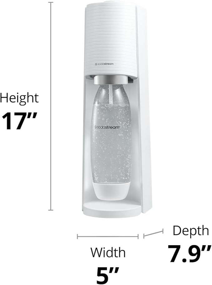 SodaStream Terra Sparkling Water Maker Bundle (White), with CO2, DWS Bottles, and Bubly Drops Flavors