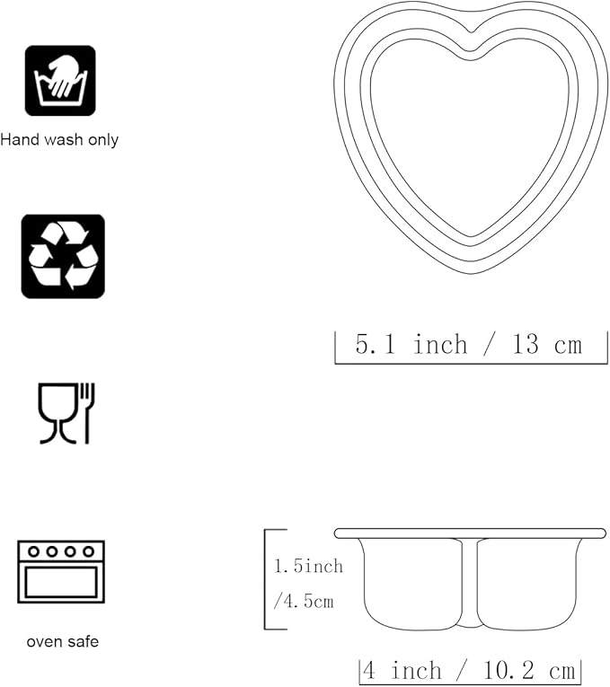 4 × 2 Inch heart cake pans,Set of 6, Aluminum Heart Cake Mold,Small Cake Pans, Heat Resistant Baking Cake Tins for Wedding, Party, Family Occasions, Chocolate. (4 × 2 Inch heart cake pan,Set of 6)