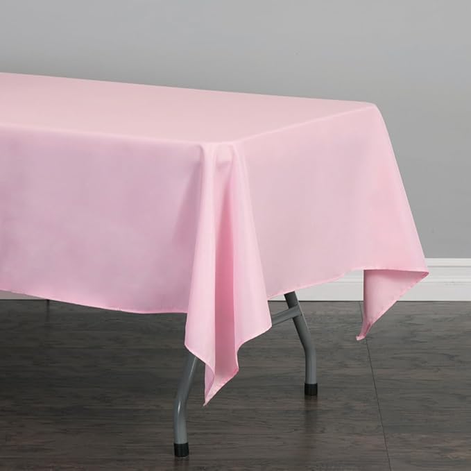 LinenTablecloth 60 x 126-Inch Rectangular Polyester Tablecloth Pink