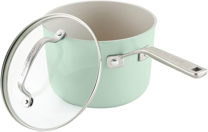 KitchenAid Hard Anodized Ceramic 9-Piece Nonstick Cookware Set – Includes Fry Pans, Saucepan, Stockpot, Durable, Even Heating, Oven Safe to 500°F, Pistachio