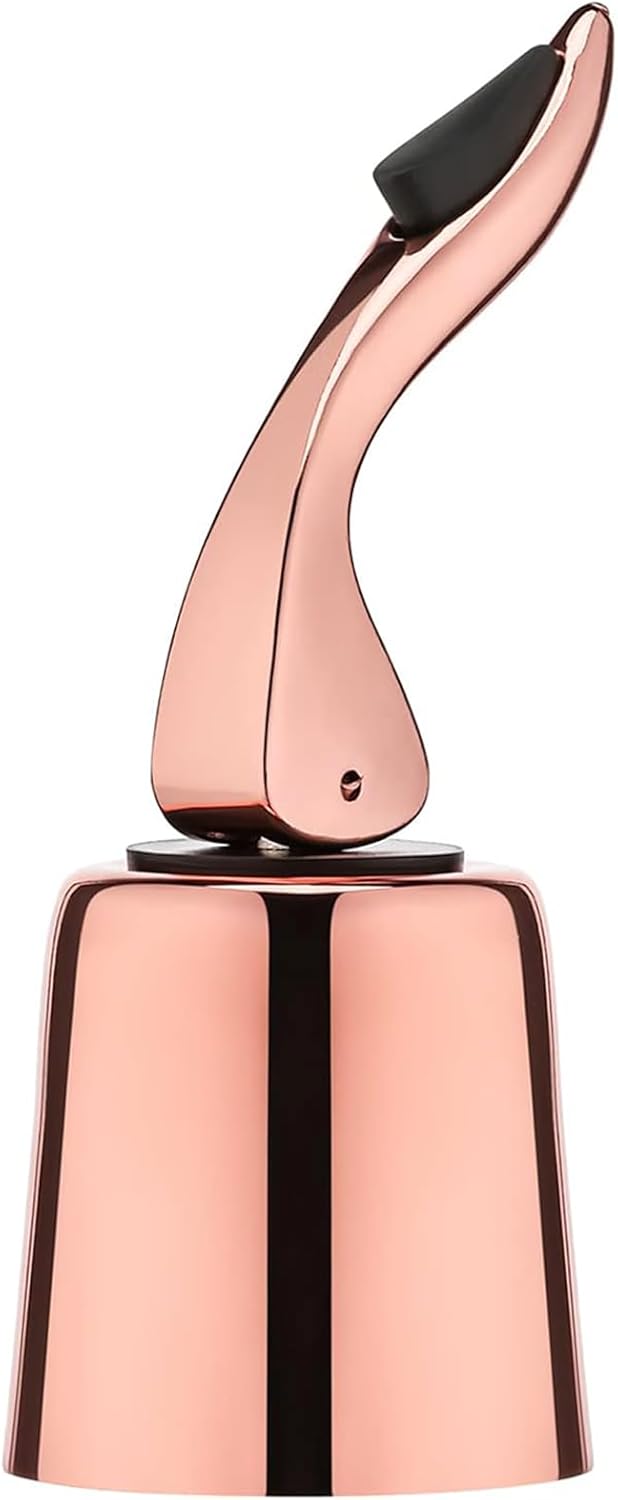 Wine Stoppers for Wine Bottles with Stainless Steel Vacuum Wine Bottle Stopper with Silicone Reusable Wine Corks, Leak proof Keep Fresh Suitable for Red&White Bottle (Rosegold, 1 Pack)