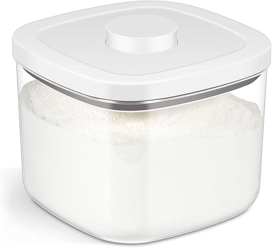 Airtight Rice Container 10 Lbs, Clear Plastic Food Storage Container Bin For Flour Sugar, Dry Food Holder with Easy Locking Lid for Kitchen Pantry Organization and Storage