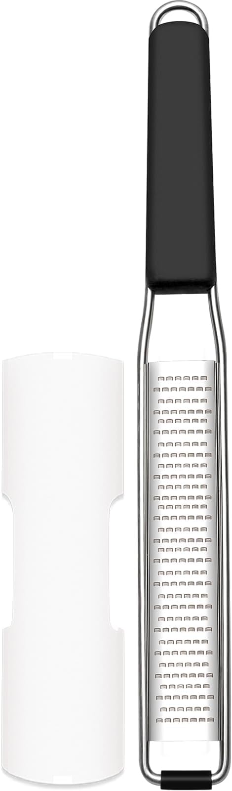 Cambom Lemon & Citrus Zester, Cheese Graters with Stainless Steel Sharp Blade for Parmesan Cheese, Ginger, Garlic, Nutmeg, Chocolate, Vegetables, Fruits, Dishwasher Safe Shredder Fine Blade