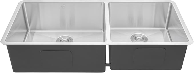 42 in. x 19 in. x 10 in. 16-Gauge Stainless Steel Undermount 60/40 Offset Double Bowl Kitchen Sink with Collapsible Colander Set and Strainer