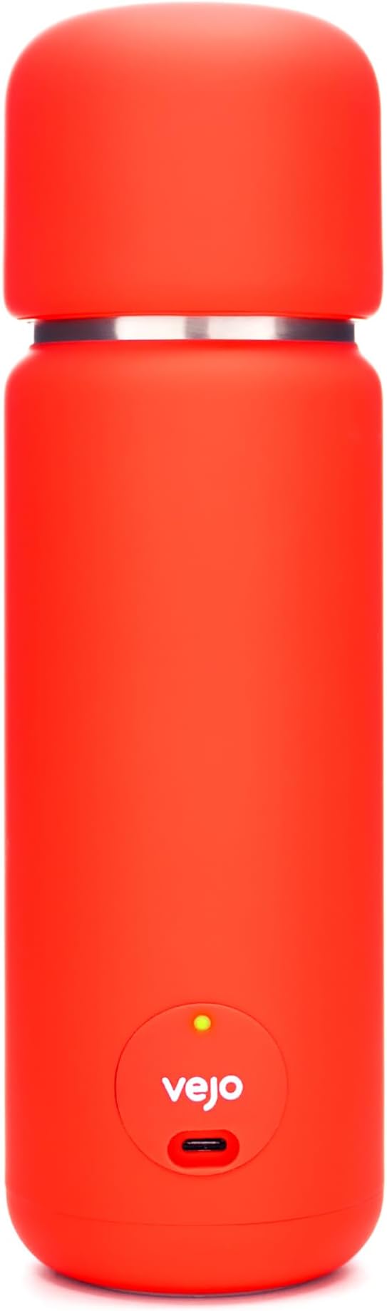 Vejo Portable Travel Blender for Protein Shakes & Powders | 12oz Rechargeable Personal Mixer Bottle | Stainless Steel Interior | Fits Car Cup Holders | Dishwasher Safe | Gym, School, Outdoors | Red