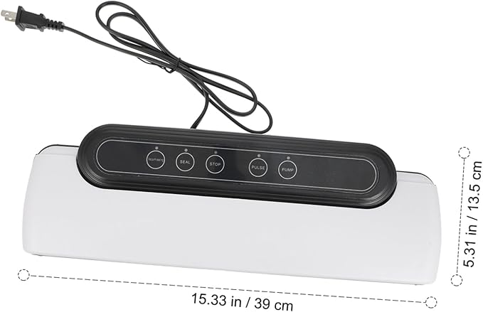 Automatic Vacuum Sealer Machine with Strong Pumping Energy-saving Compact Food Sealer for Kitchen Use Low Noise Operation Suitable for Snack Seafood and Tea Bag Packaging US Plug