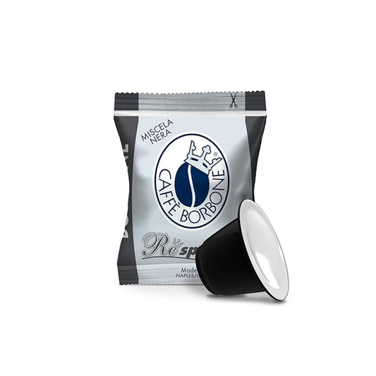 Caffè Borbone Nespresso Compatible Coffee Pods, Black Blend, Freshly Roasted and Packaged in Italy - 50 Individually Wrapped Coffee Pods - Not Compatible with Vertuo