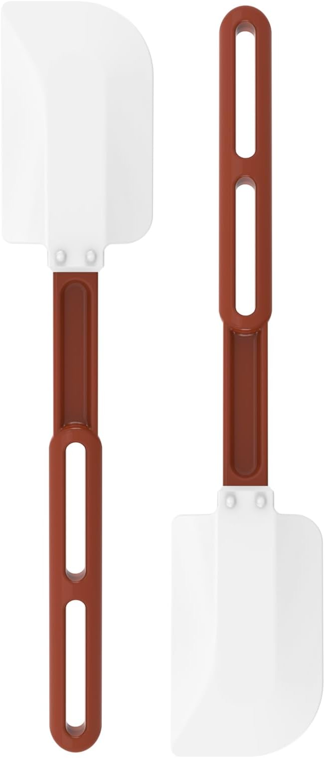 High Heat Resistant Silicone Spatulas, 13-1/2" Commercial Spatula 500°F Heat-Resistant Heavy Duty Spatula Non-Stick Scraper, Ideal for Baking/Cooking/Mixing, Commercial Dishwasher Safe, Set of 2