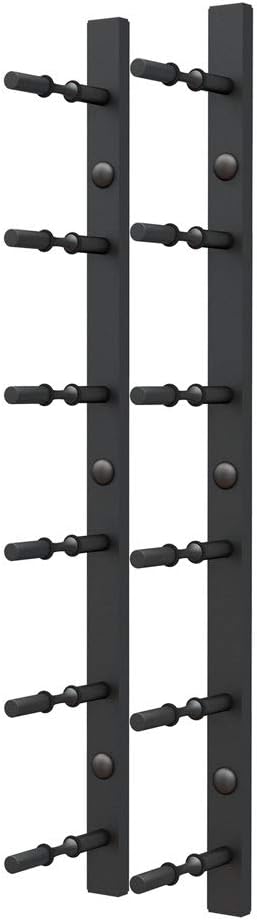 Ultra Wine Racks Wall Mounted Label-Out Wine Racks (2 Feet 1 Deep, Matte Black, 6 Wine Bottles) - Modern Metal Wine Storage, Modular Design for Home Bar, Kitchen, Dining Rooms, & Wine Cellars