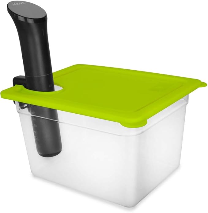 EVERIE Sous Vide Container with Universal Silicone Lid Compatible with Anova All Models, Anova Nano, Chefsteps Joule, Instant Pot, Wancle Sous Vide Cookers