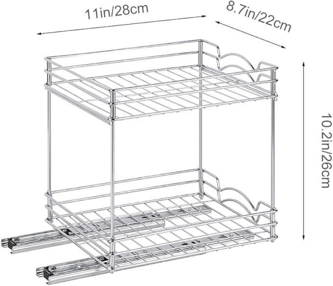 COHEALI Detachable Metal Spice Organizer Rack with Sliding Pull-out Rail Sturdy Kitchen Countertop Seasoning Storage for Pantry and Home Use