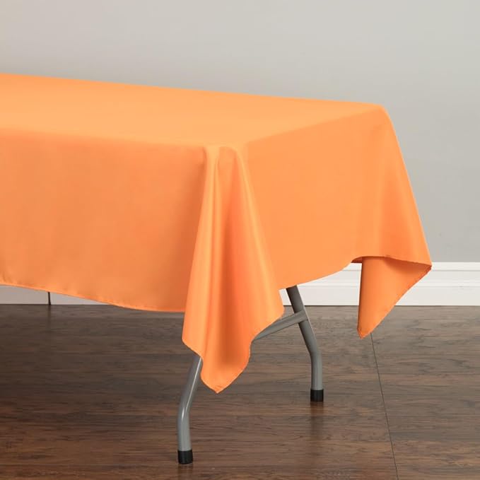 LinenTablecloth 60 x 126-Inch Rectangular Polyester Tablecloth Pumpkin