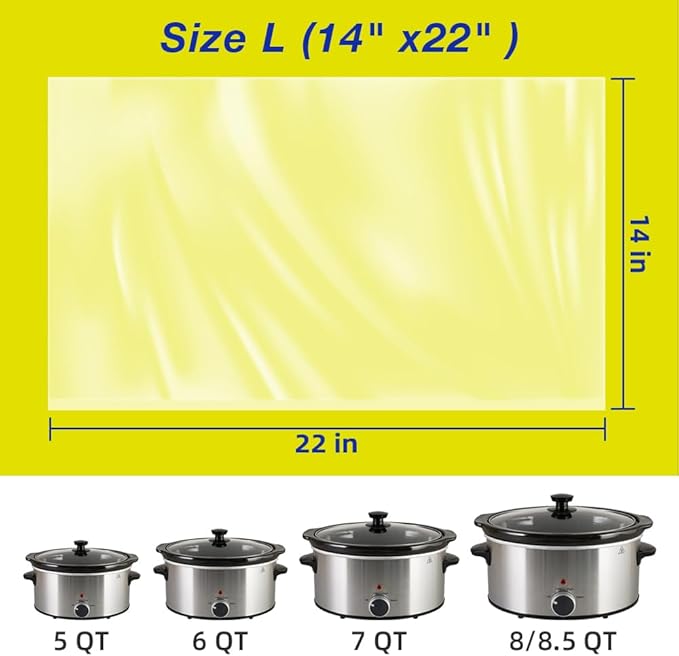Slow Cooker Liners,6-10 Quart Cooking Bags Extra Large Size 14"x 22", Disposable Slow Cooker Bags Oval For Crock Pot 20 PCS