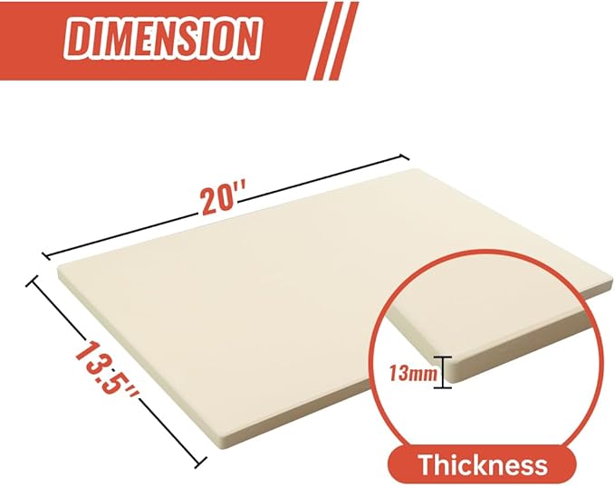 Pizza Stone for Oven 20'' Large Pizza Stone For Grill Baking Stone Cordierite Bread Stone Ideal for Baking Different Sizes of Pizzas or Bread Rectangular 20''x13.5''