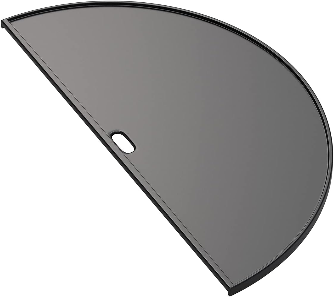 18" Half Moon Cast Iron Reversible Griddle for Kamado Joe KJ-23RHC Classic II, KJ23NRHCI Classic III, KJ23RH Classic I, Stand-Alone Classic, Large Big Green Egg, Kamado Grill Replacement Part