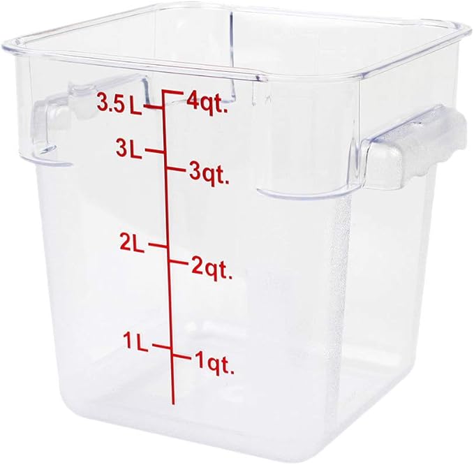Tiger Chef Food Storage Containers with Lids - Plastic Container Set for Pantry Storage- 4 Qt - 4 Pack for Sugar, Flour, Cereal, Dry Goods