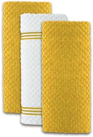 Infinitee Xclusives Premium Kitchen Towels - [Pack of 12] 100% Cotton Kitchen Hand Towels (15 x 25 Inches) - Dish Towels for Kitchen |Radiant Yellow|