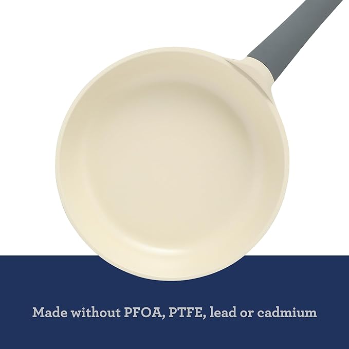 Oster Platinum Rooney 10 Inch Durable & Light Cast Aluminum Frying Pan Skillet w/PFA Free Ceramic Nonstick Interior Cookware Chef's Pan, Omelet Pan - Induction - Grey