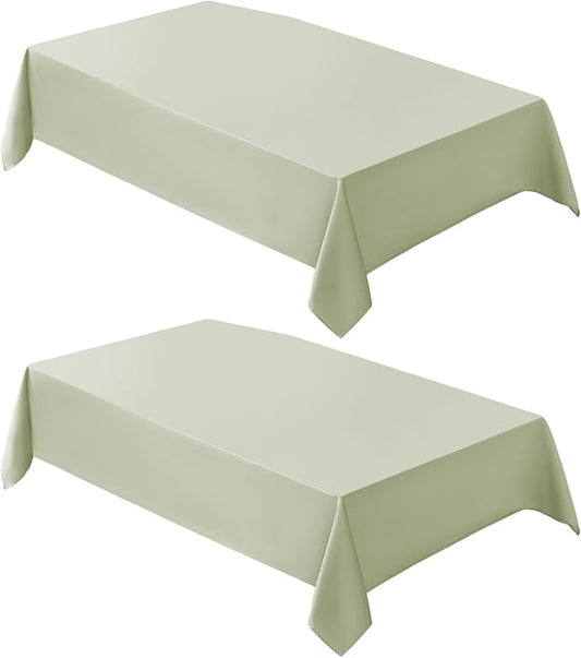 VidaFete Tablecloth 2 Pack60*120inch Rectangle Table Cloth Polyester, Stain Wrinkle Resistant Polyester Dining Table Cover for Kitchen Dinning Party Wedding Rectangular Buffet Decoration(Sagegreen)