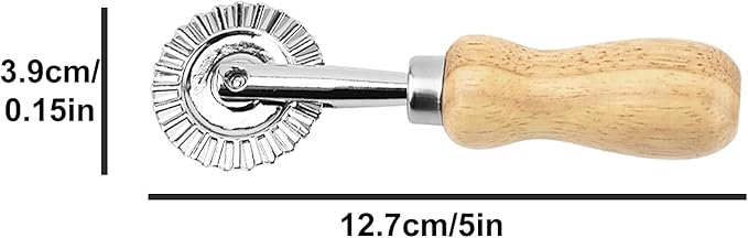 CUIWEI Pastry Wheel Cutter, Pastry and Pasta Cutter Wheel, Dough Ravioli Crimper Pizza Cutter Wheel Dumplings Lasagna Pierogi Cutter Wheel for Home Kitchen 1.3" 1 PC