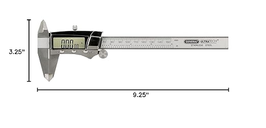 General Tools Digital Caliper #147 - 6" Precision Measuring Tool - Stainless Steel Ruler