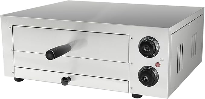 12" Electric Pizza Oven,Stainless Steel Countertop Pizza Oven with temperature and Timer for Kitchen Commercial Use