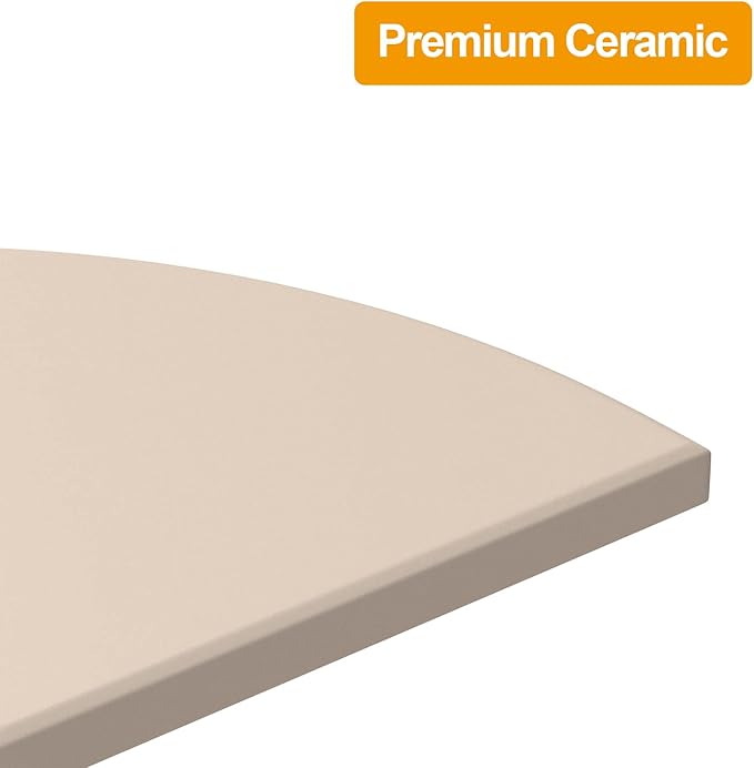 15In Cooking Stone for Kamado Joe Classic I, II & III, Baking Stone Pizza 2-Pack Half-Moon Ceramic Heat Deflector for Big Green Egg Large Eggspander and ConvEGGtor