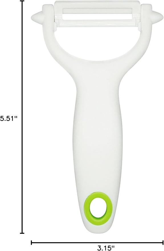 Ceramic Y Peeler - Great for Vegetables, Fruit, and Potatoes, Blade Protector Included, Dishwasher Safe | by Lynn & Riley