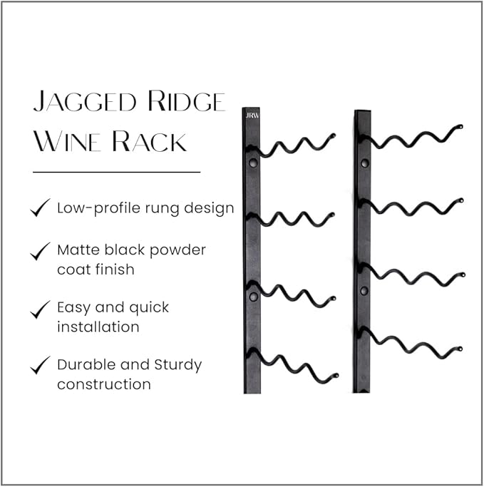 Premium Wall Mounted Metal Wine Rack - 36 Wine Bottles Holder - Modern Wine Rack, Matte Black - Space Saving for Home, Kitchen, Bar - Designed in Canada by Wine Enthusiasts