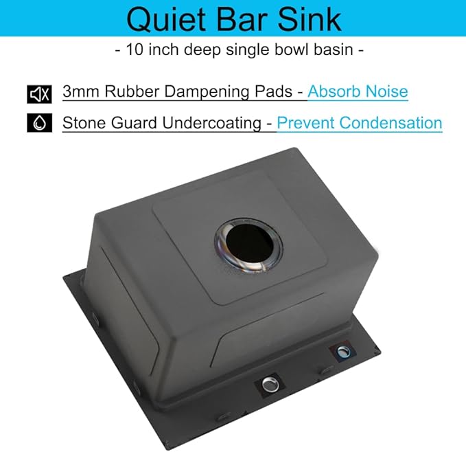 20 x 17 Inch Black Drop in Kitchen Bar Sink Workstation 16 Gauge Stainless Steel Small RV Kitchen Sink Outdoor Top Mount Single Bowl