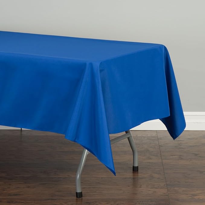 LTC LINENS 2 Pack Rectangle Tablecloths Royal Blue 60 x 102 Inch for 6 ft Rectangular Banquet Tables with Half-Drop - Stain and Wrinkle Resistant Polyester Fabric Cloth Table Covers for Wedding, Party