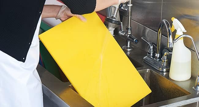 CURTA 2-Pack Yellow Cutting Boards for Kitchen, 24" x 18" x 0.5" Color Coded Plastic Chopping Board with Anti Slip Surface Dishwasher Safe