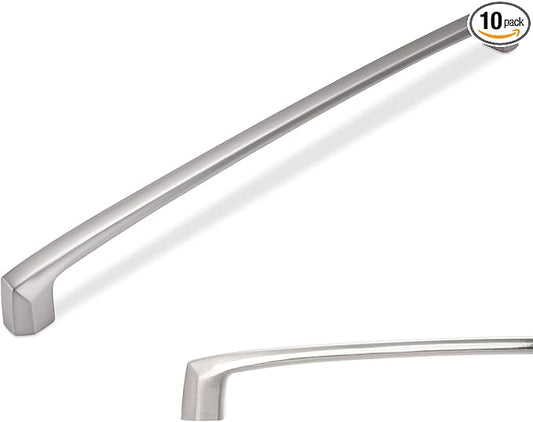 10 Pack 10 Inch Kitchen Cabinet Handles Brushed Satin Nickel Cabinet Pulls Silver Drawer Pulls Zinc Alloy Kitchen Hardware