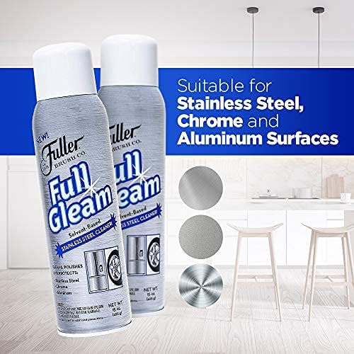 Fuller Brush Full Gleam Stainless Steel Cleaner - Chrome & Aluminum Conditioner Spray For Cleaning Pots, Pans, Cooktop & Kitchen Appliances - Easy Clean & Polish For Home & Business